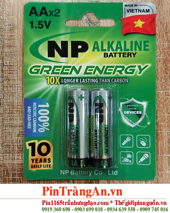 Pin NP LR6EG(2B), Pin tiểu AA 1.5v alkaline LR6EG(2B) Green Energy chính hãng (Loại vỉ 2 viên)